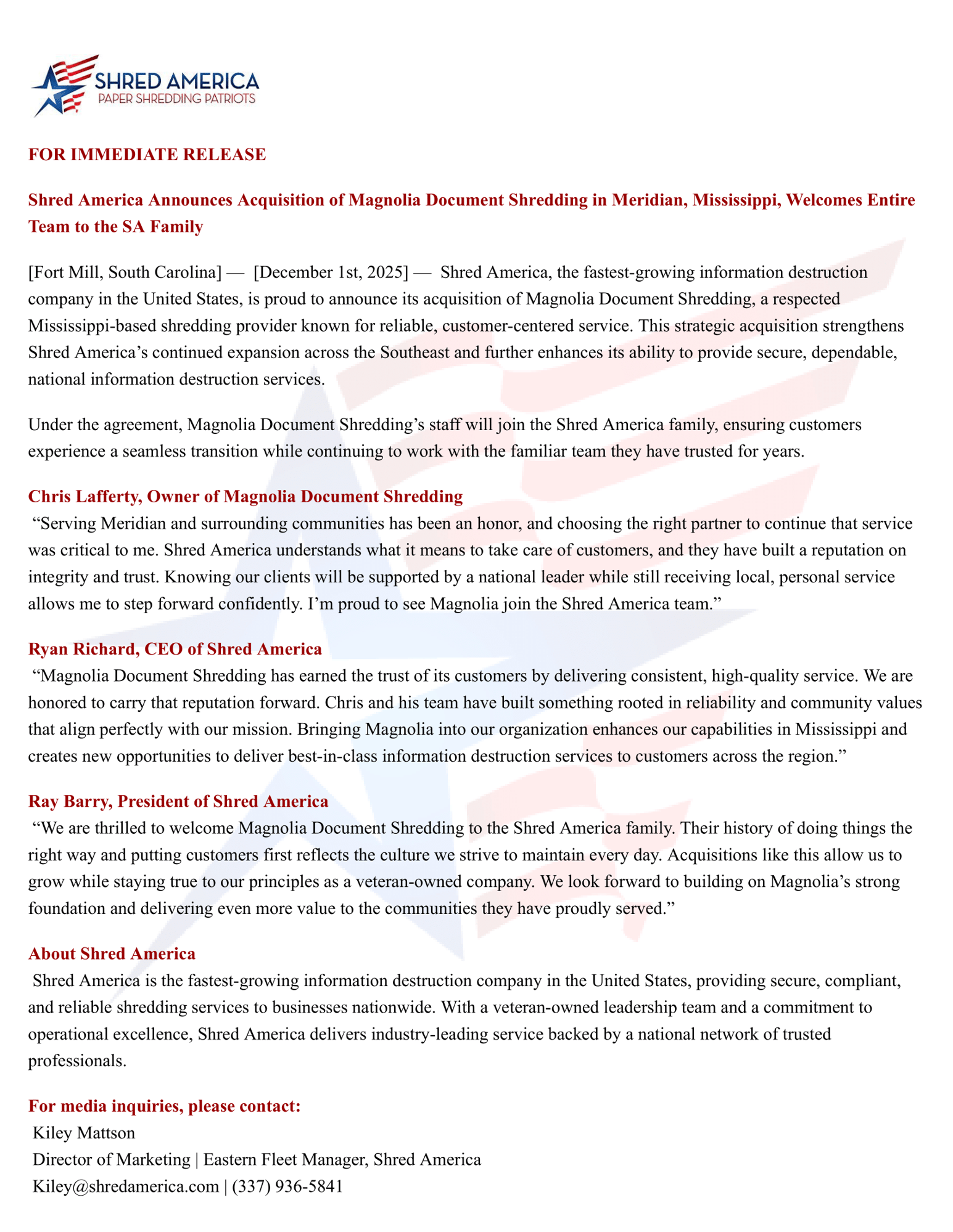 Magnolia Shredding PR-1